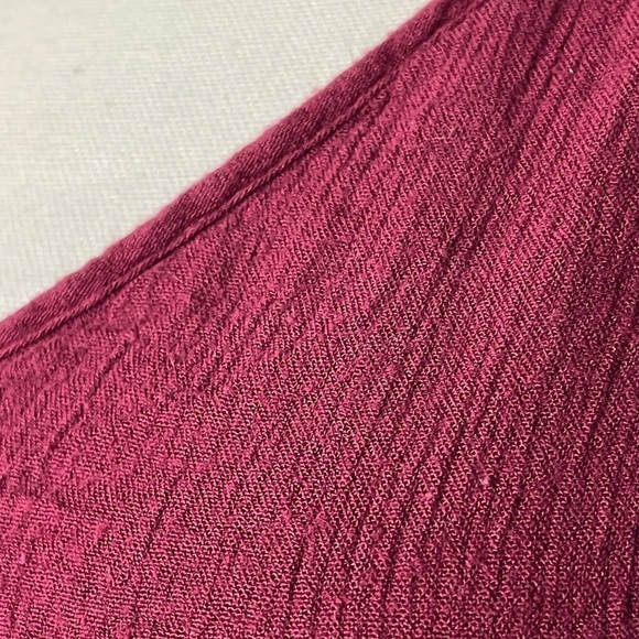 American Eagle Outfitters Crop Women’s XS Cross Over Shirt Long Sleeve Maroon - Picture 4 of 16